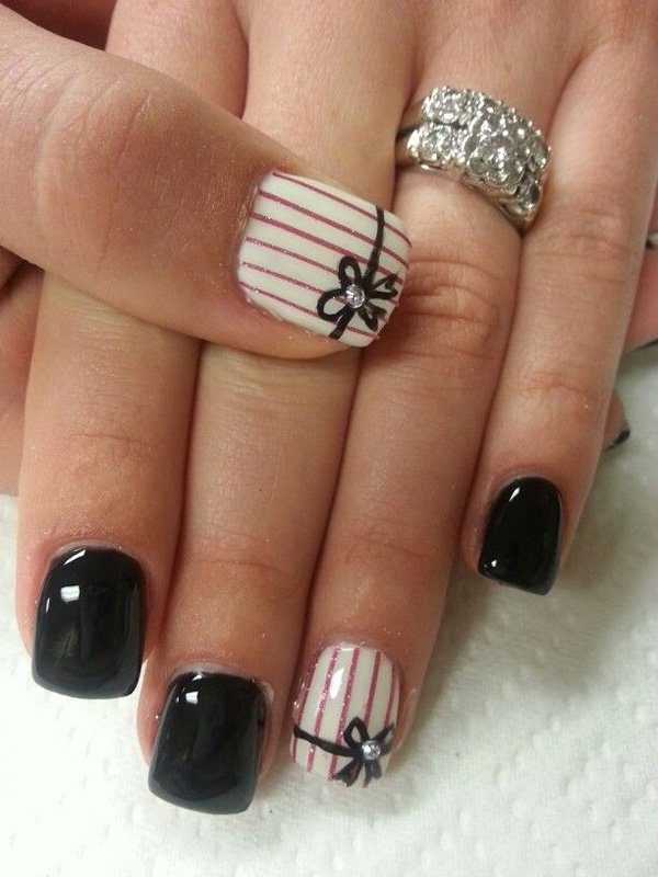 cool black nails design