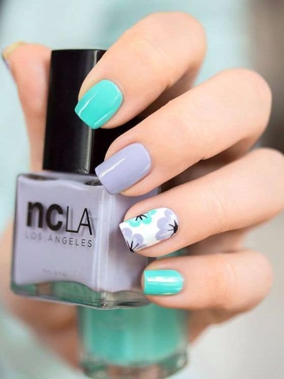 blue Short Nail Designs