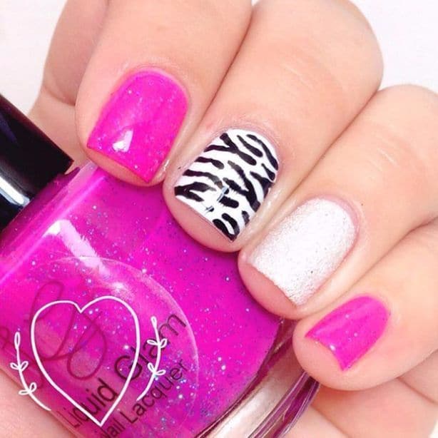 Zebra Print Short Nail Designs 