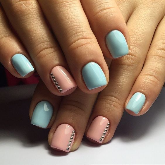 Egg Blue Short Nail Designs