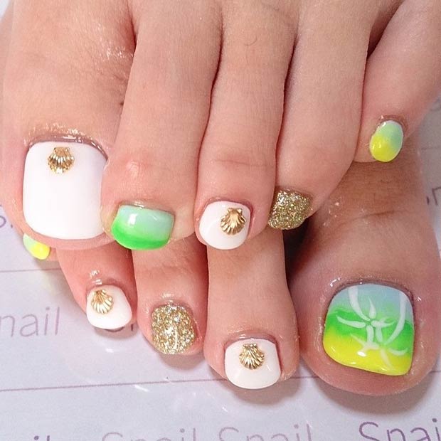 Toe Nail Designs with Summer Vibes