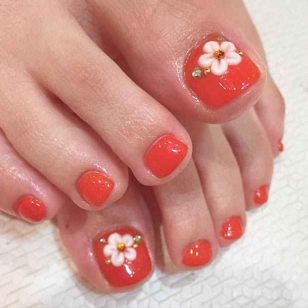 Simple Pedicure nail design