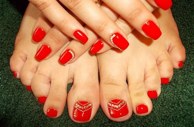 nice red Toe Nail style