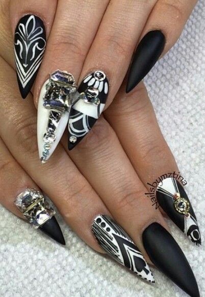 black and white nail designs 23