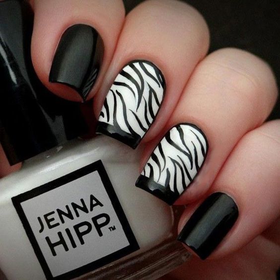 Zebra Nail design