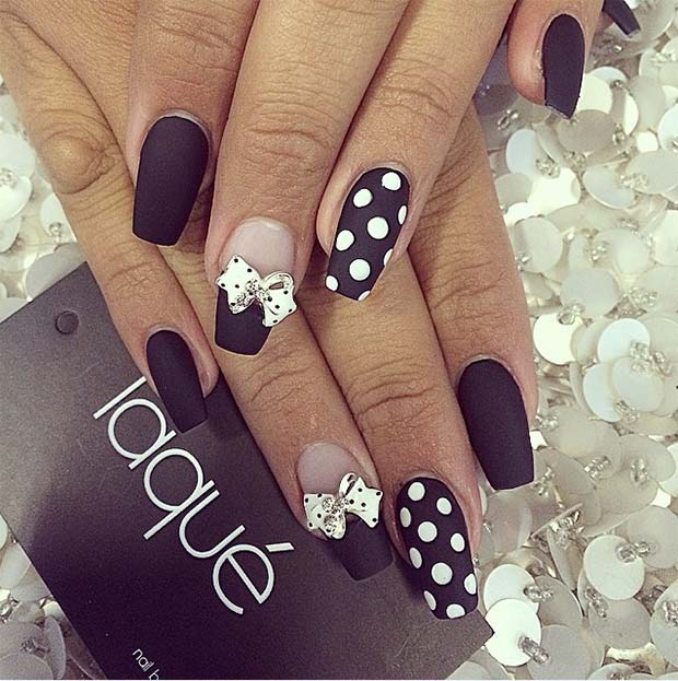 Polka Dots & Bow Ties nail