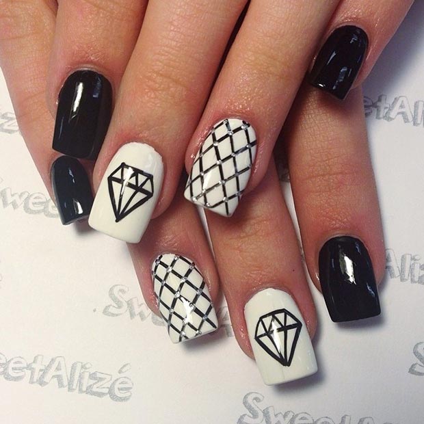 black and white nail designs 32