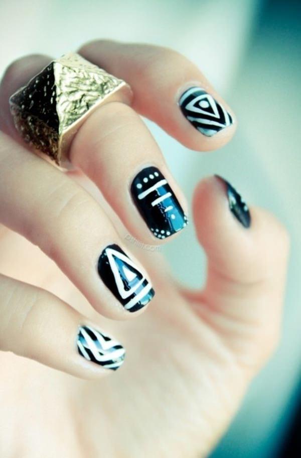 black and white nail designs 47