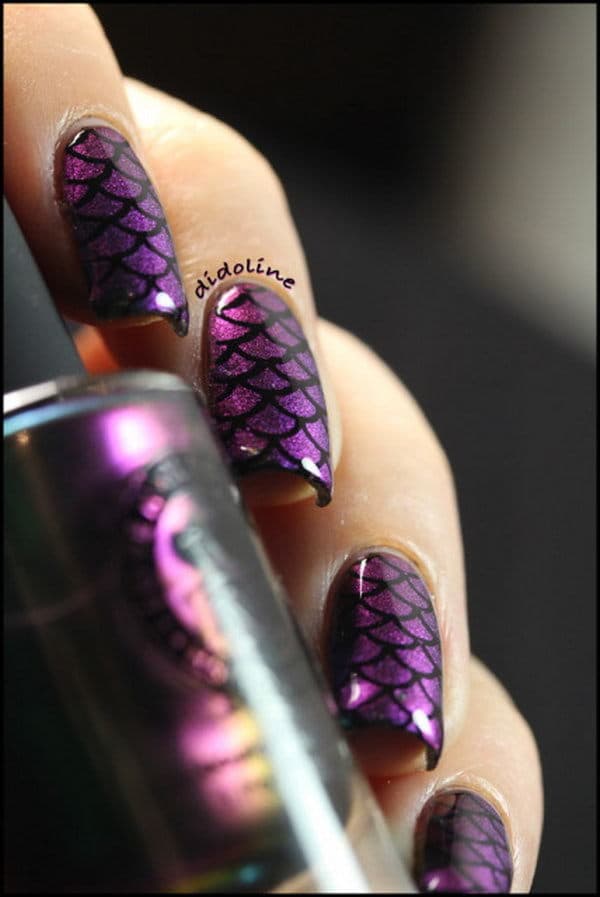Purple Little Mermaid Theme art for nail