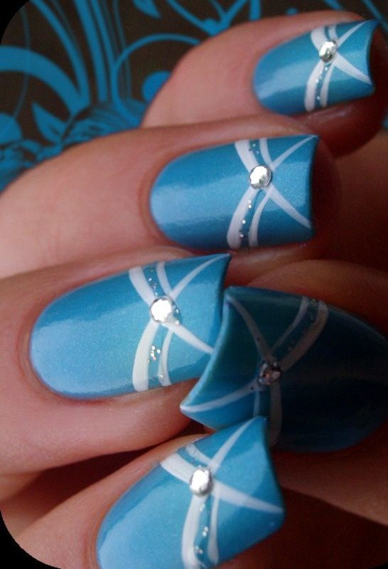 light blue nail designs 2017