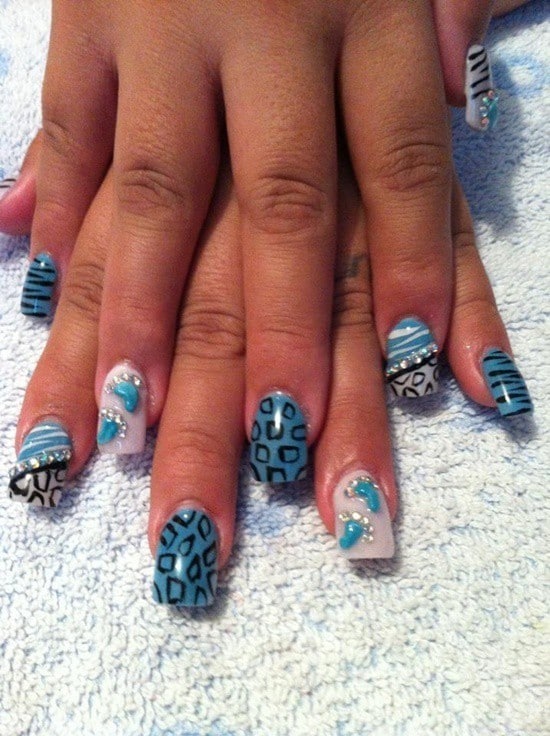 light blue nail designs 