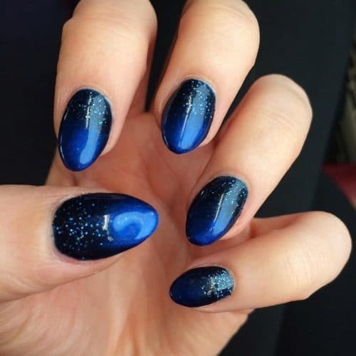 Beautiful Navy Blue christmas nail art designs