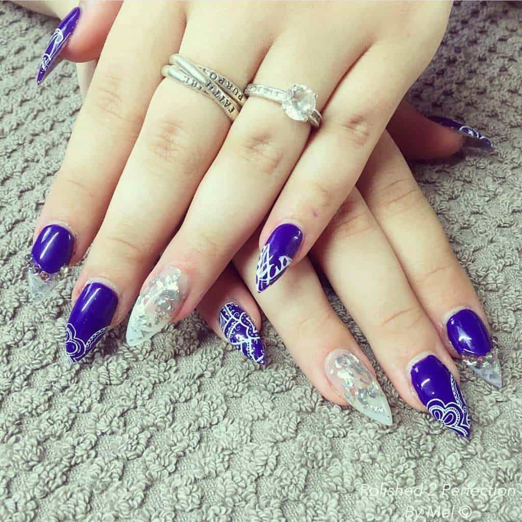 Violet Nail Style girl women