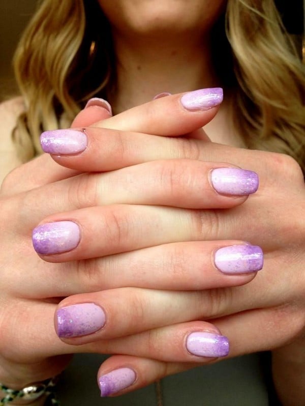 Cute Pink Fade In Nail Art