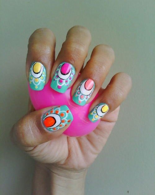 Colorful Eggs nail art designs