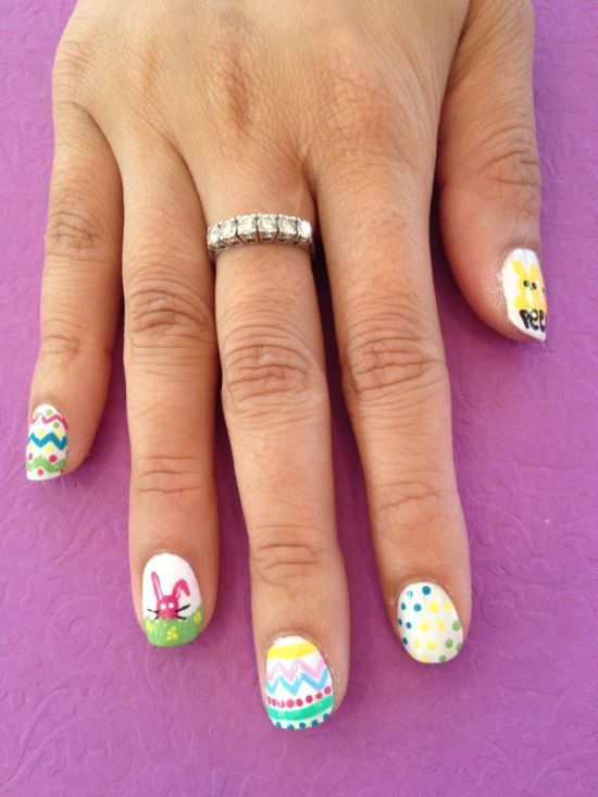 Fluffy Bunny Easter Nail Designs