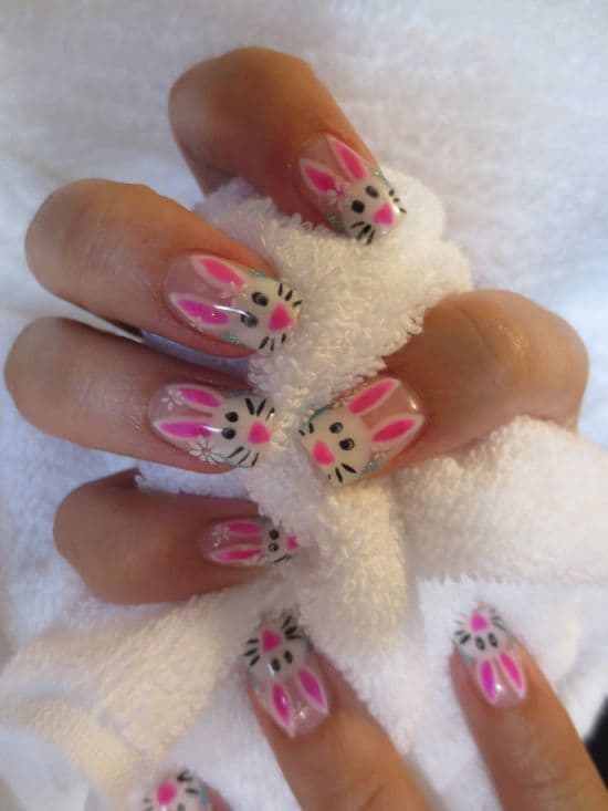 colorful Nail Designs with bunny