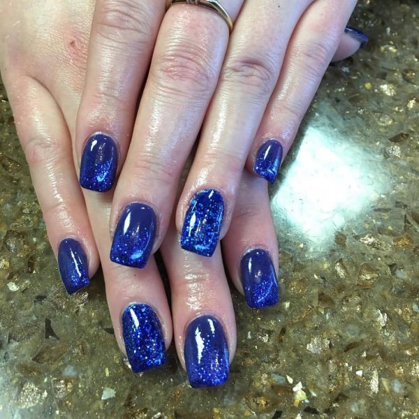 deep Navy blue nail design for girl