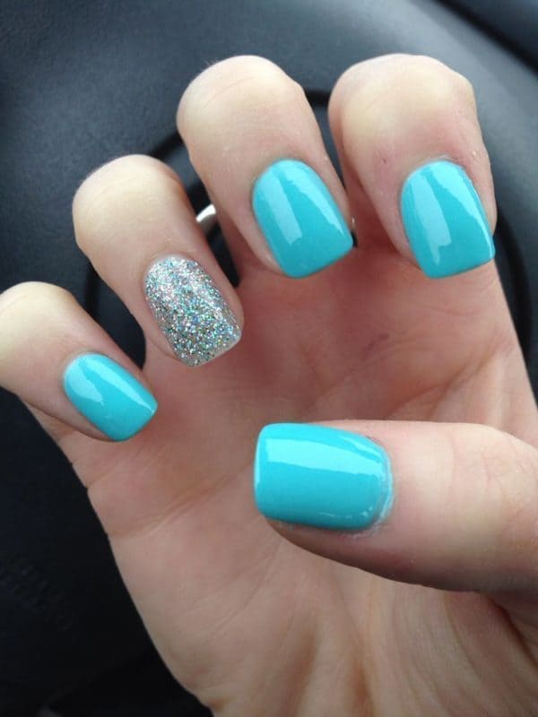 simple light blue nail designs