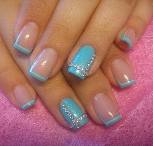 baby blue light blue nail designs