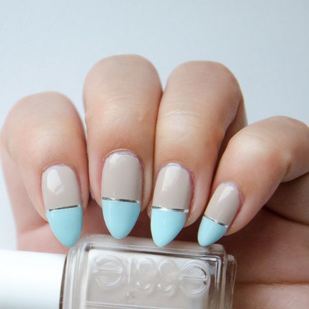 light blue nail designs tips