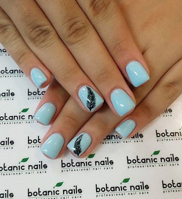  Feather Weather blue nail designs for women 