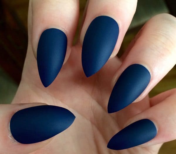 Matte Navy blue nail designs