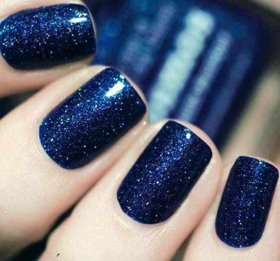 Shining night Blue nail color 