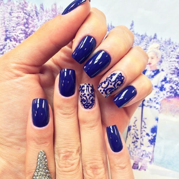 55 Epic Light Navy Royal Blue Nail Designs For Classy