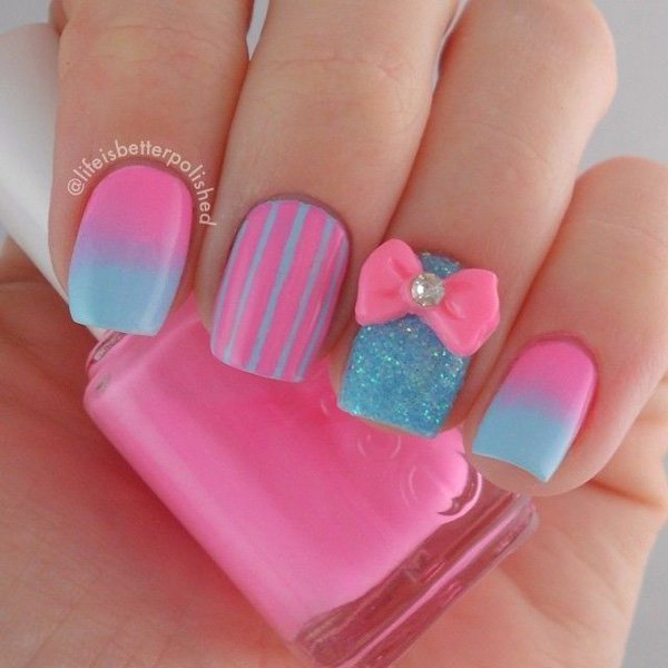 Cotton Candy pink nail