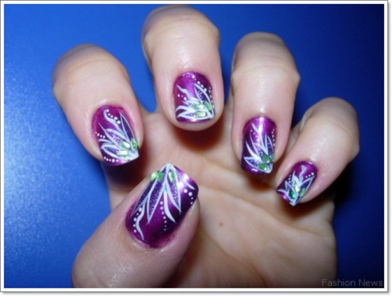 Purple Nail Design with Elvis Silhouette - wide 1