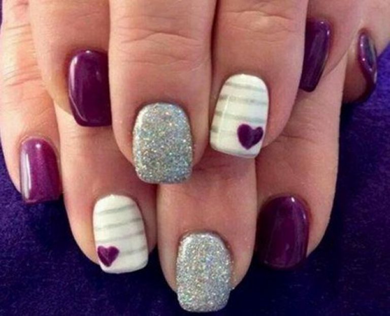 Purple Nail Design with Elvis Silhouette - wide 9