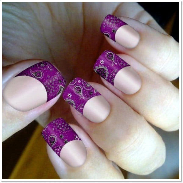 Paisley Print Purple Purple Nail Designs