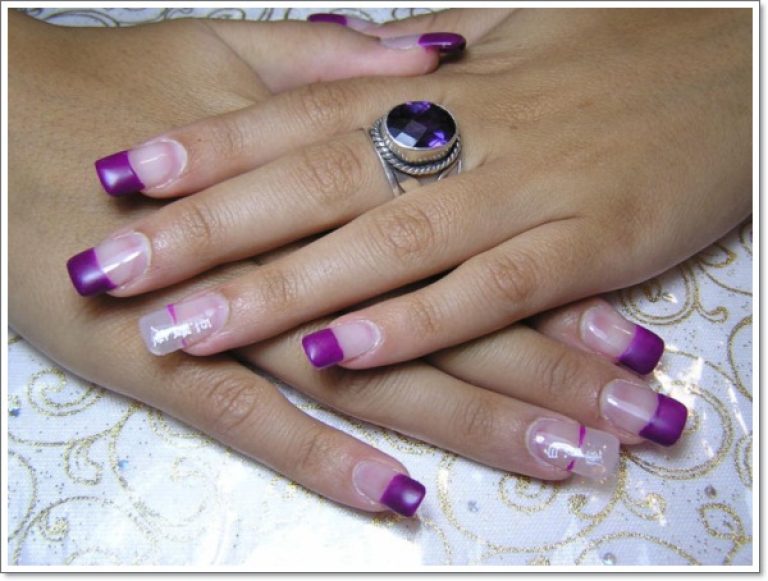 Dark Purple and Gold Nail Design - wide 8