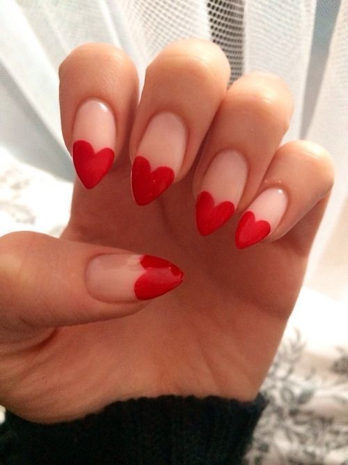 red and white nail designs