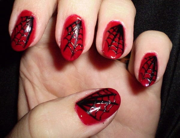 Red and Black nail designs 12