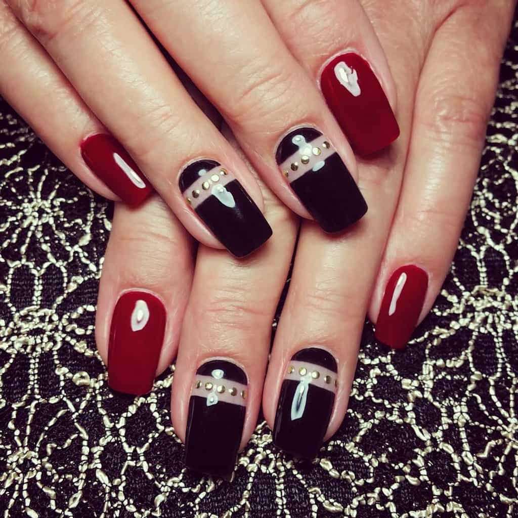 Red and Black nail designs 24