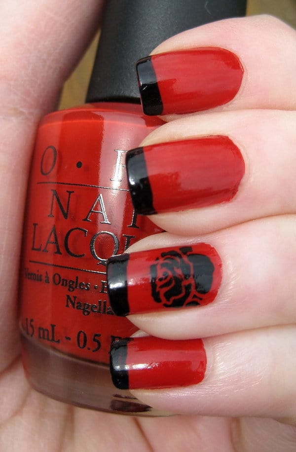 Red and Black nail designs 3