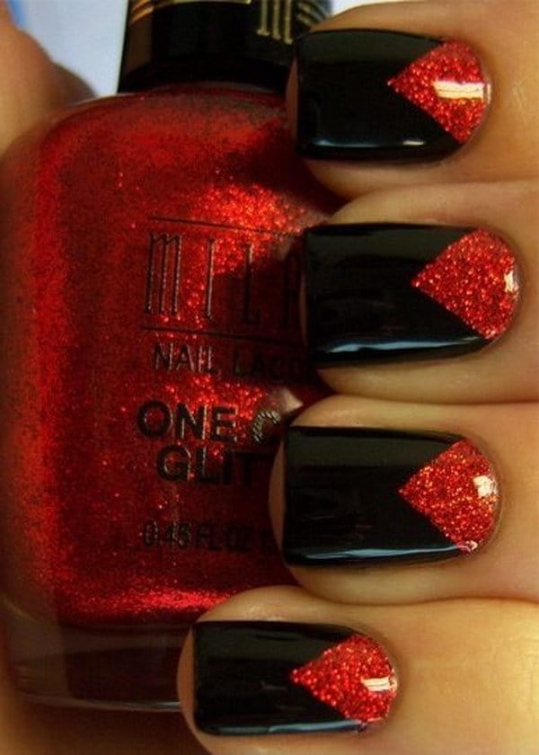 Red and Black nail designs 4