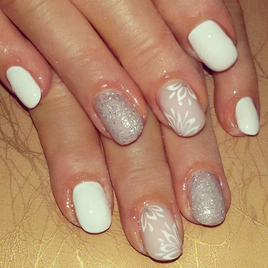 White nail designs 50