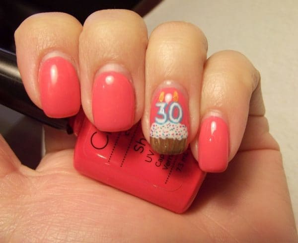 beautiful Coral Birthday Nail art for women 
