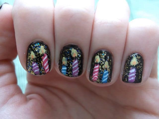 Birthday Candles Polish nail ideas for girl