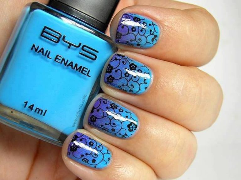 Black and Blue Nail Design - wide 1