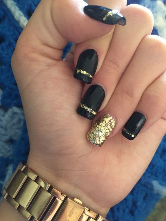 black and gold nail designs 2