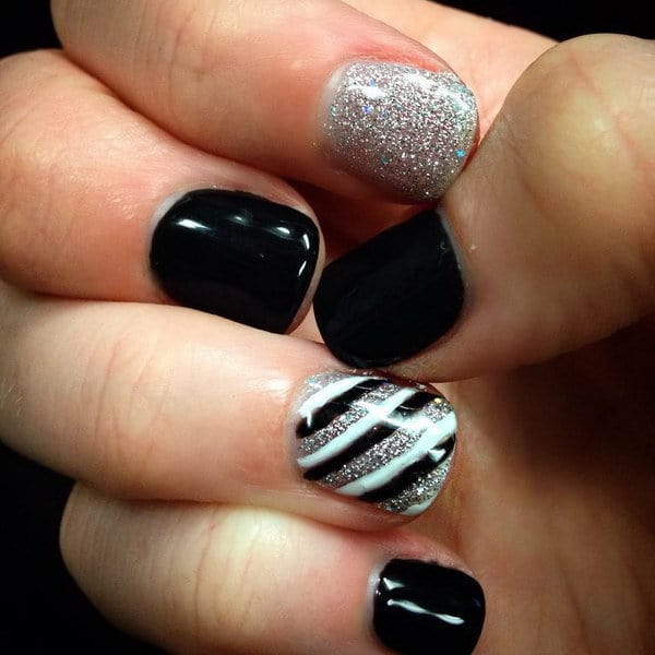 black and silver nail designs 10