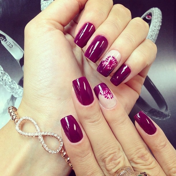 burgundy nail designs 11