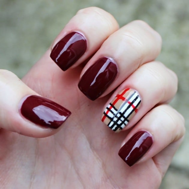 burgundy nail designs 12