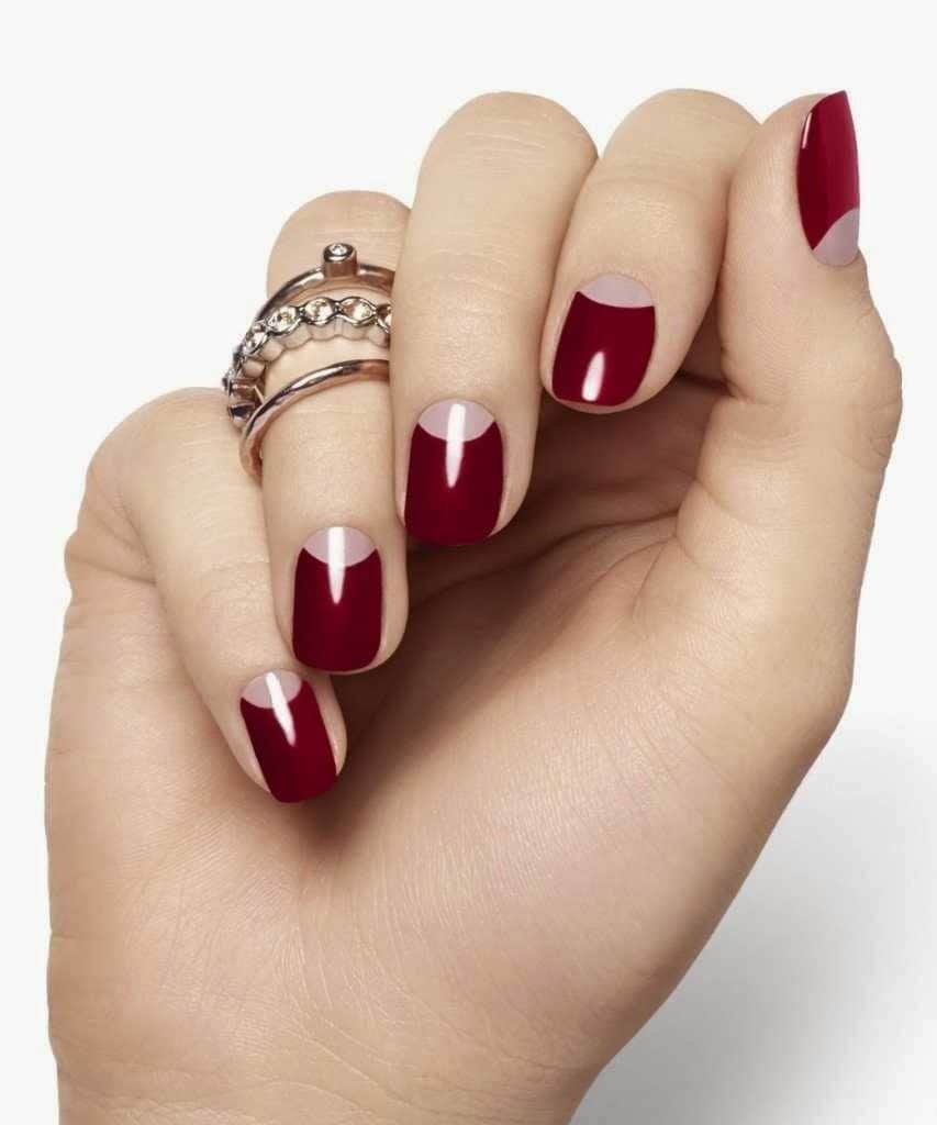 simple burgundy nail designs