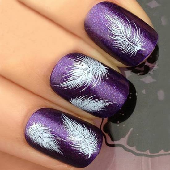 feather & zebra nail designs 224