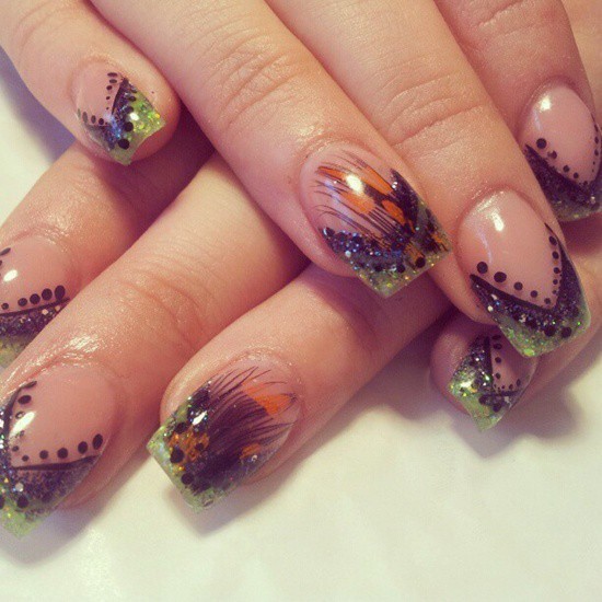 feather & zebra nail designs 4